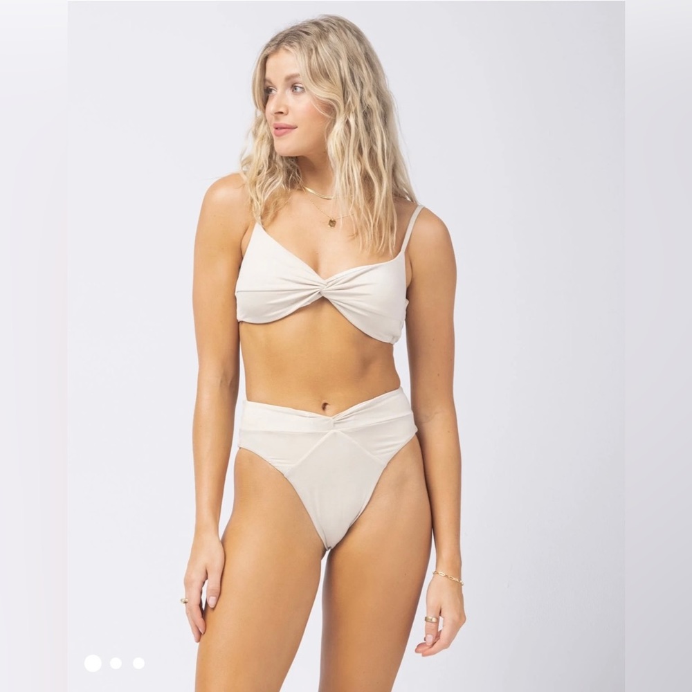 NWT L*SPACE Shimmer Nancy Lee Bikini Top